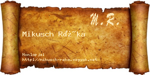 Mikusch Réka névjegykártya